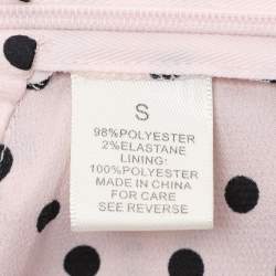 Ronny Kobo Pink Polka Dot Print Crepe Annabelle Top S