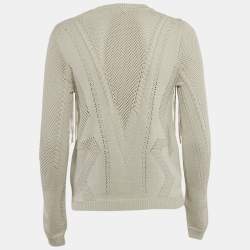 Ronny Kobo Grey Knit Fringed Sweater XS