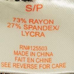 Pre Owned Torn by Ronny Kobo Black/White Floral Intarsia Stretch Knit Bodycon Dress S