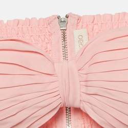 Pre Owned Ronny Kobo Pink Mayah Pleated Bandeau Top M