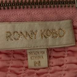 Pre Owned Ronny Kobo Pink Mayah Pleated Bandeau Top M