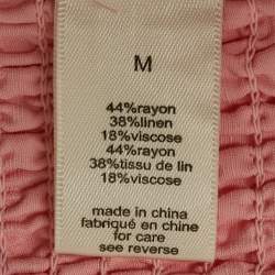 Pre Owned Ronny Kobo Pink Mayah Pleated Bandeau Top M