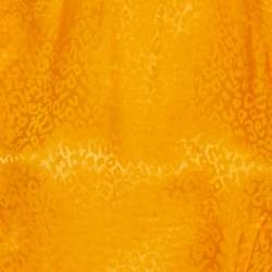 Pre Owned Ronny Kobo Marigold Orange Satin Jacquard Asymmetrical Midi Dress S