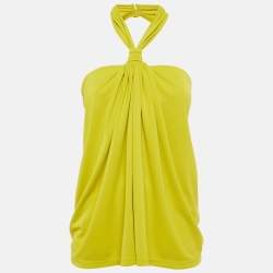 مملوكة مسبقًا توب روني كوبو زيتوني أخضر جيرسي برباط وكتفين مكشكش مقاس صغير جدًا (إكس سمول)