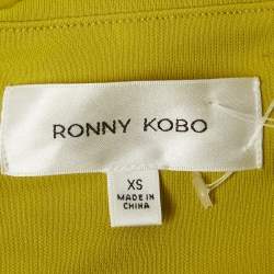 مملوكة مسبقًا توب روني كوبو زيتوني أخضر جيرسي برباط وكتفين مكشكش مقاس صغير جدًا (إكس سمول)