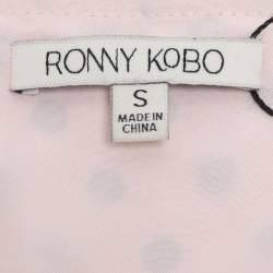 مملوكة مسبقًا توب روني كوبو بولك ا دوت بطبعة وردي/أسود بوليستر مقاس صغير (سمول)