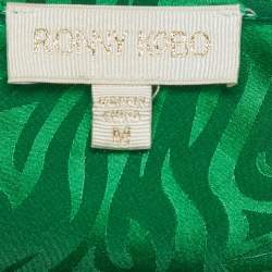 مملوكة مسبقًا Ronny Kobo Green Silk Blend Draped Mini Dress M