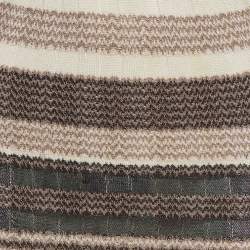 Pre Owned Ronny Kobo Beige & Black Patterned Lurex Knit Maxi Dress XS