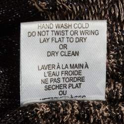 Pre Owned Ronny Kobo Beige & Black Patterned Lurex Knit Maxi Dress XS