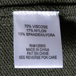 Pre Owned Ronny Kobo Green Knitted Cut-Out Lace Up Detail Bodycon Dress M 