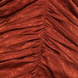 Pre Owned Rony Kobo Brown Silk Blend Ruched Mini Halter Dress M