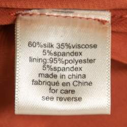 Pre Owned Rony Kobo Brown Silk Blend Ruched Mini Halter Dress M