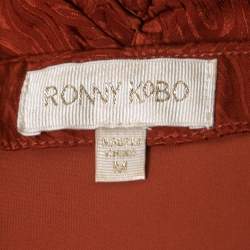 Pre Owned Rony Kobo Brown Silk Blend Ruched Mini Halter Dress M