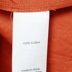 Pre Owned Ronny Kobo Orange Cotton Ruffled One-Shoulder Roony Top S