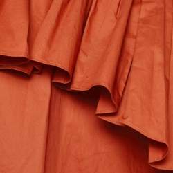 Pre Owned Ronny Kobo Orange Cotton Ruffled One-Shoulder Roony Top S