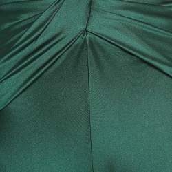 Ronny Kobo Green Nylon Plunge Neck Jumpsuit S