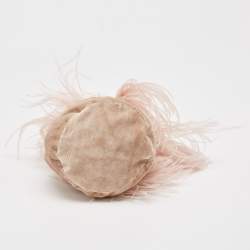 Rosantica Pink Velvet and Ostrich Feather Aramis Chain Clutch