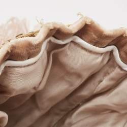 Rosantica Pink Velvet and Ostrich Feather Aramis Chain Clutch
