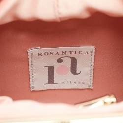 Rosantica Peach/Silver Satin and Crystals Holli Favilla Clutch Bag