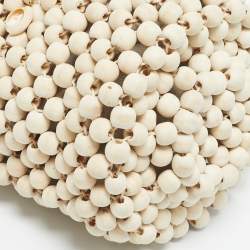 مملوكة مسبقًا حقيبة بوشيت روسانتيكا مزينة بقوقعة خشبية خرزية بلون البيج