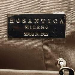 Pre Owned Rosantica Holli Silver Crystal Embellished Metal Clutch