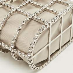 Pre Owned Rosantica Holli Silver Crystal Embellished Metal Clutch