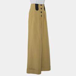 Rosie Assouiin Beige Cotton High Waist Busted Girdle Palazzo Pants M