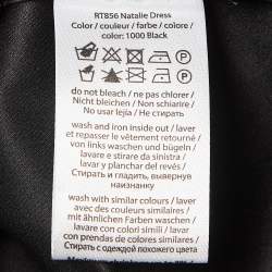 Rotate Birger Christensen Black Satin and Tulle Bow Detail Natalie Mini Dress S