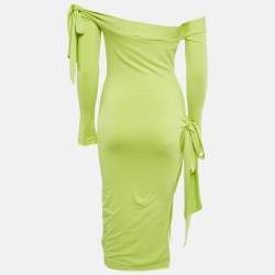 ROTATE BIRGER CHRISTENSEN Wild Lime Jersey Cut-Out Beca Dress S