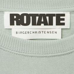 Pre Owned ROTATE Birger Christensen Surf Blue Cotton Iris Crew Neck Sweatshirt M