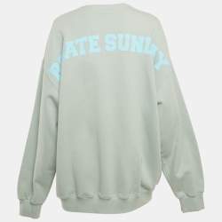 Pre Owned ROTATE Birger Christensen Surf Blue Cotton Iris Crew Neck Sweatshirt M