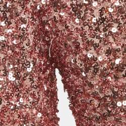 Pre Owned Rotate Birger Christensen Rapture Rose Sequin Mesh Sirin Dress S