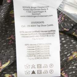 Pre Owned ROTATE Birger Christensen Black Floral Crepe Frill Blouse S