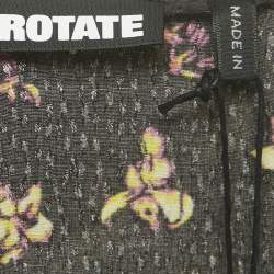 Pre Owned ROTATE Birger Christensen Black Floral Crepe Frill Blouse S