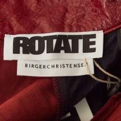 Pre Owned ROTATE Birger Christensen Tibetan Red Faux Leather Kim Mini Dress S