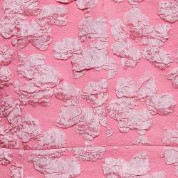 Rotate Birger Christensen Pink Floral Textured Crepe V-Neck Mini Dress S
