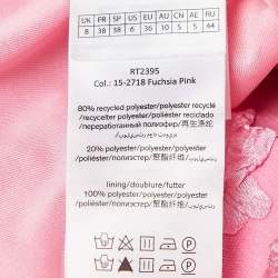 Rotate Birger Christensen Pink Floral Textured Crepe V-Neck Mini Dress S