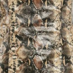 Rotate Birger Christensen Brown Snake Skin Faux Leather Strapless Mini Dress M