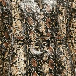 Pre Owned Rotate Birger Christensen Brown Snake Skin Faux Leather Rica Jacket S