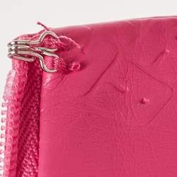 Rotate Pink Logo Embossed Faux Leather Skirt and Strapless Top Set M