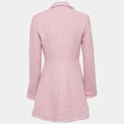 ROTATE BIRGER CHRISTENSEN Pink Bouclé Mini Tuxedo Dress M