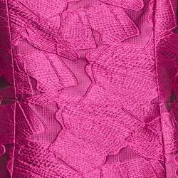 ROTATE Birger Christensen Pink Cut-Out Kaya Jacquard Mini Dress S