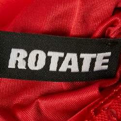 Pre Owned ROTATE BIRGER CHRISTENSEN Racing Red Sequin Tulle Fringed Mini Dress S