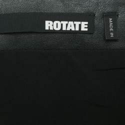 Pre Owned ROTATE BIRGER CHRISTENSEN Black Smocked Leather Zip-Up Mini Skirt M