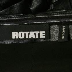 Pre Owned ROTATE BIRGER CHRISTENSEN Black Smocked Leather Zip-Up Tube Top M