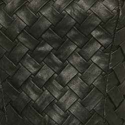 Pre Owned ROTATE BIRGER CHRISTENSEN Black Smocked Leather Zip-Up Tube Top M