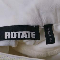 Pre Owned ROTATE White Sequin Lurex Jersey Detachable Cape Mini Dress M