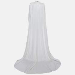 Pre Owned ROTATE White Sequin Lurex Jersey Detachable Cape Mini Dress M