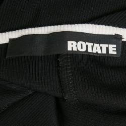 Pre Owned ROTATE Birger Christensen Black Rib Knit Midi Dress M