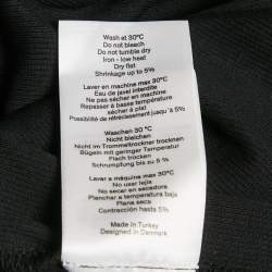 Pre Owned ROTATE Birger Christensen Black Rib Knit Midi Dress M